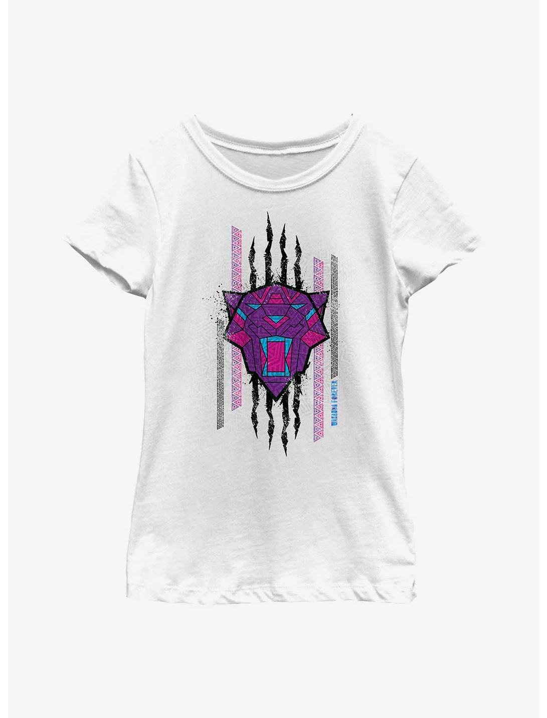 Marvel Black Panther: Wakanda Forever Panther Scratch Youth Girls T-Shirt, WHITE, hi-res