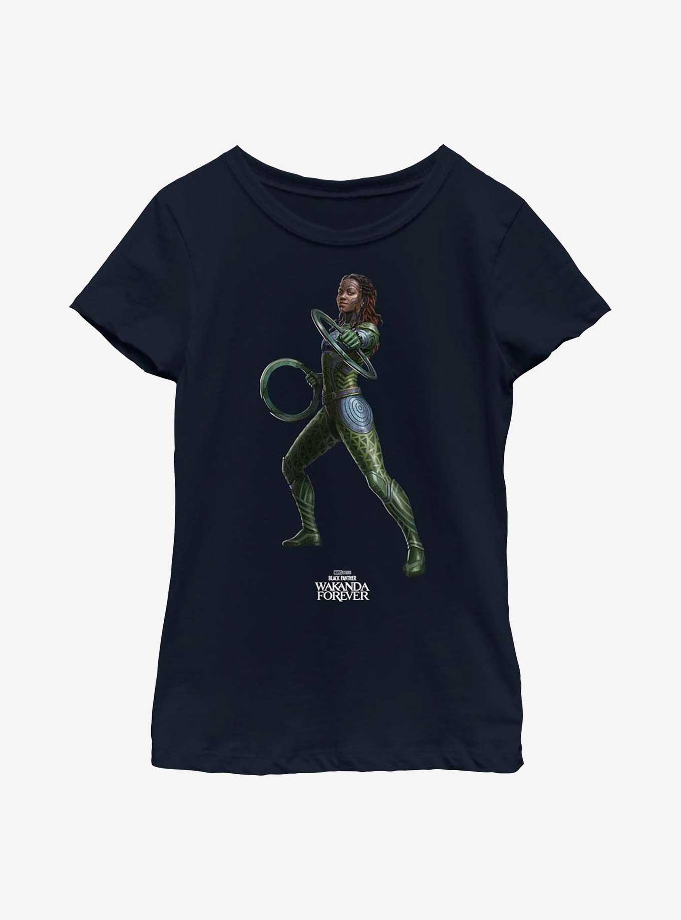 Marvel Black Panther: Wakanda Forever Nakia Simple Youth Girls T-Shirt, NAVY, hi-res