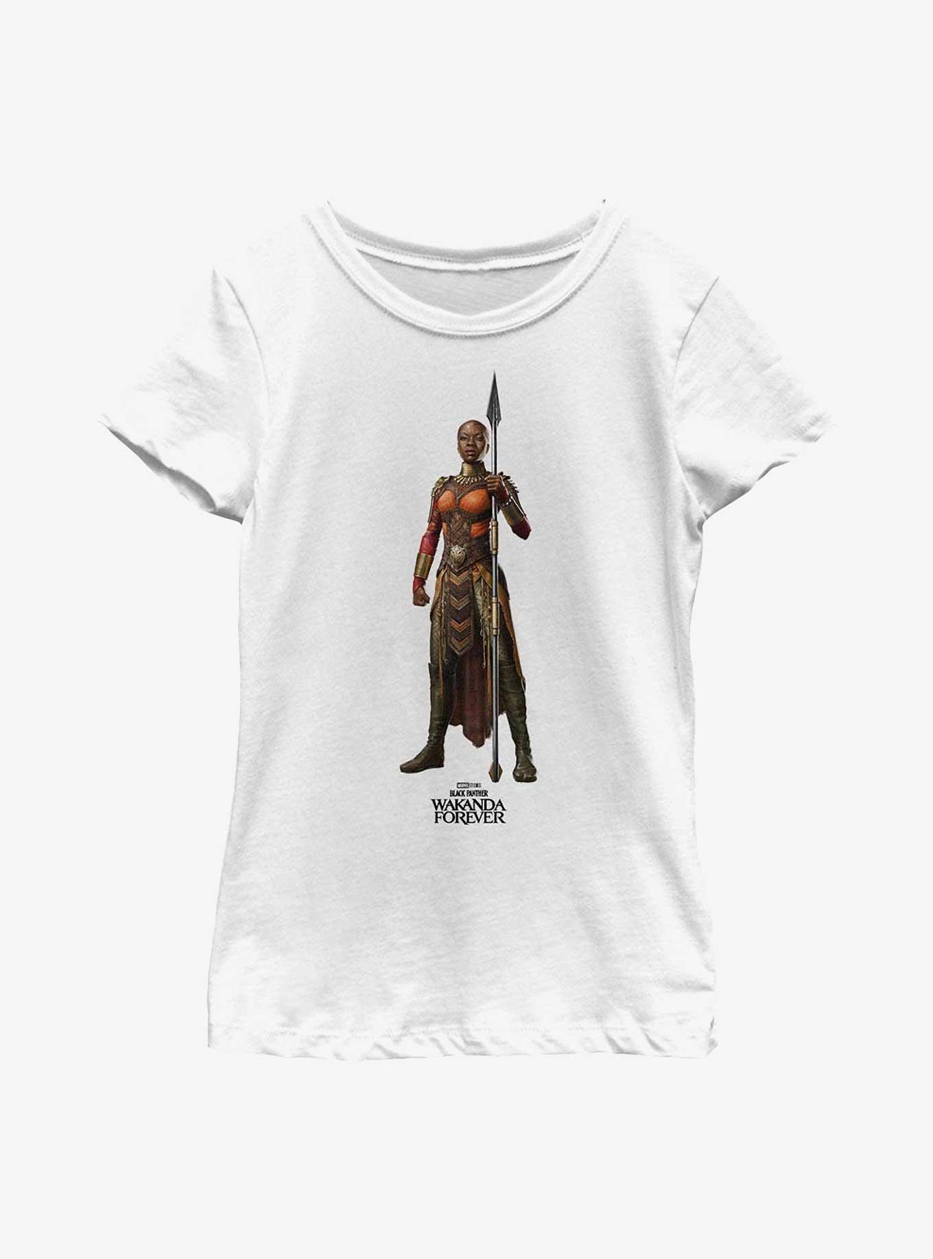 Marvel Black Panther: Wakanda Forever Okoye Simple Youth Girls T-Shirt, WHITE, hi-res view 1
