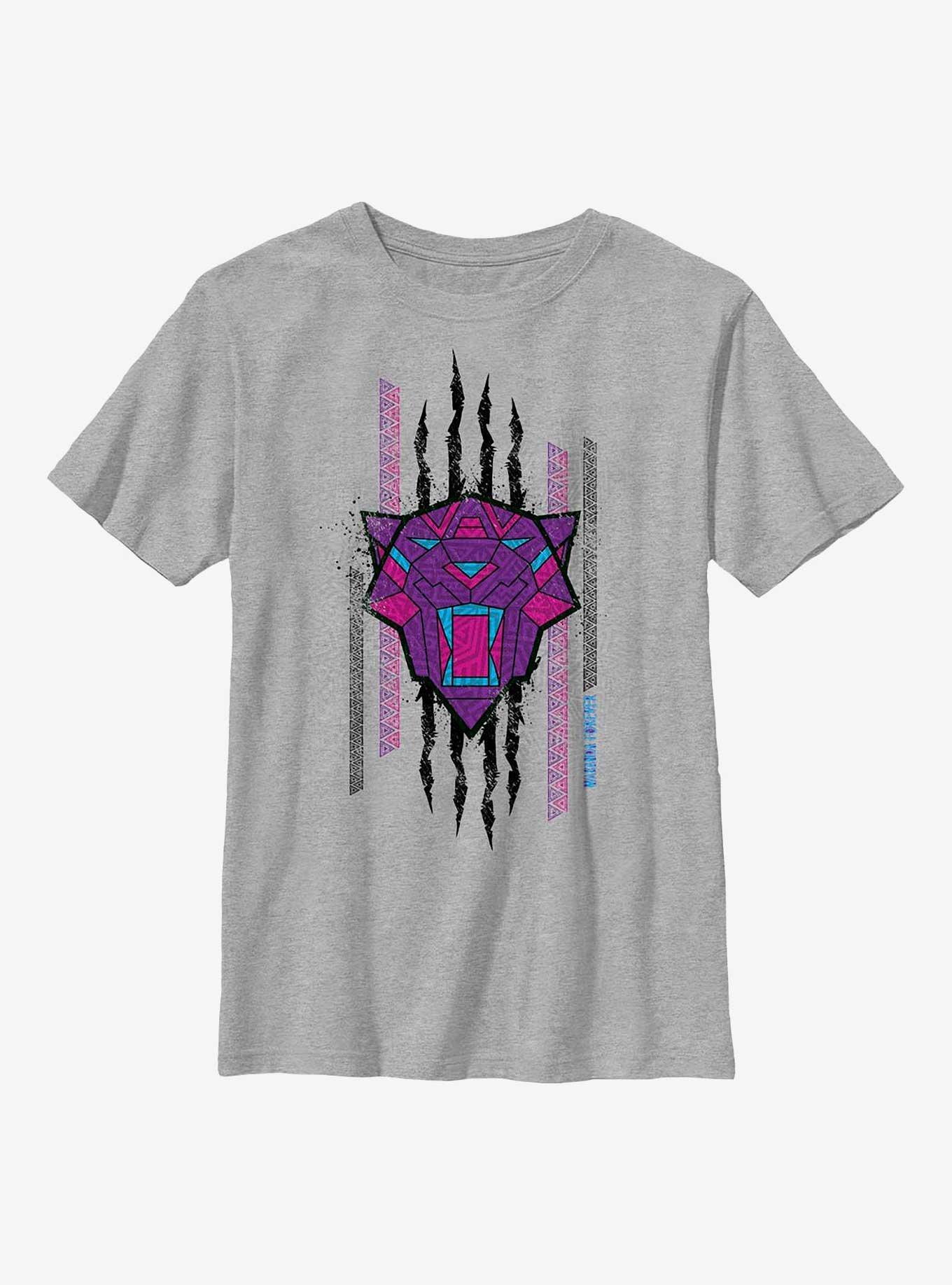 Marvel Black Panther: Wakanda Forever Panther Scratch Youth T-Shirt, ATH HTR, hi-res