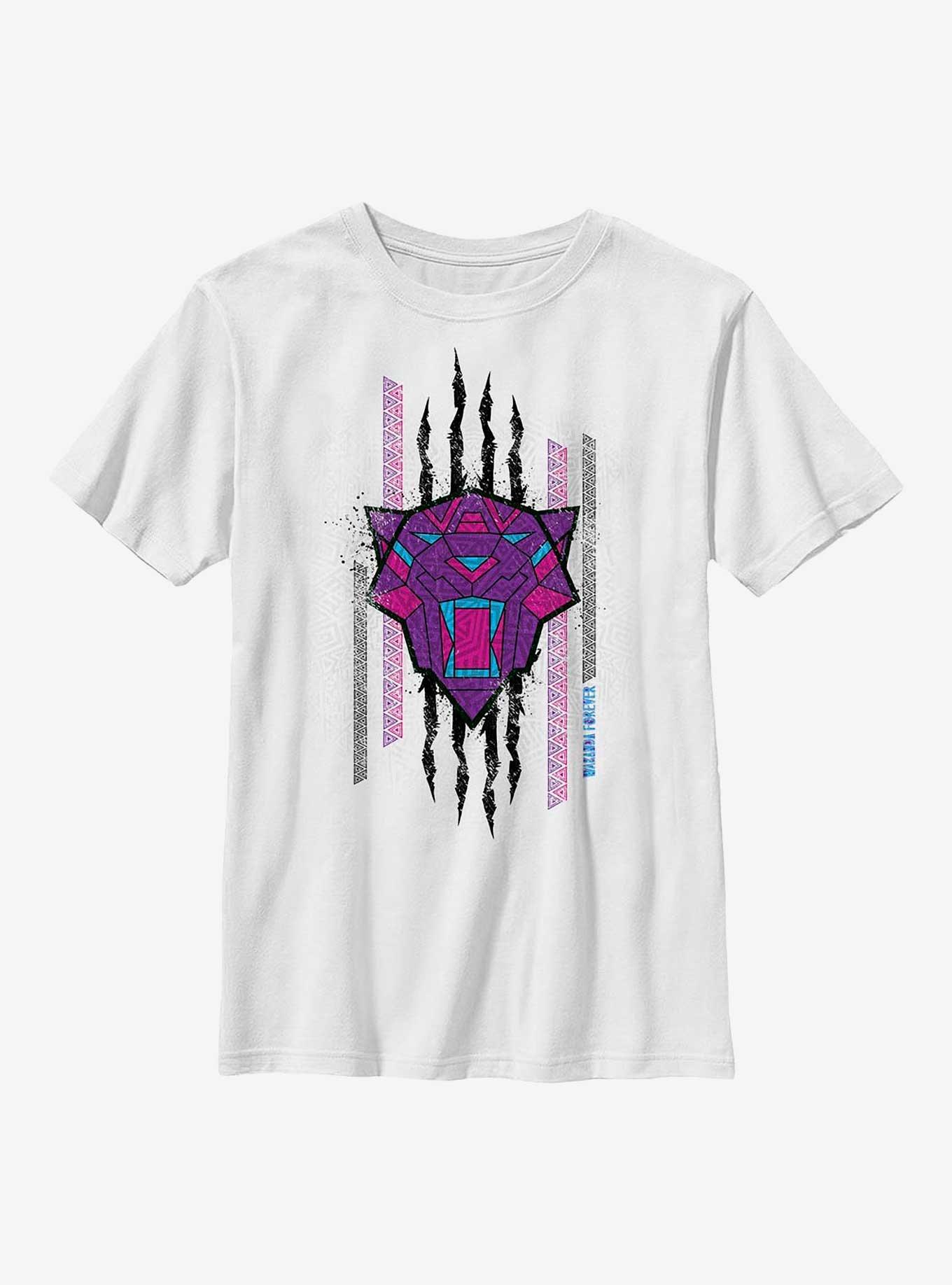 Marvel Black Panther: Wakanda Forever Panther Scratch Youth T-Shirt, WHITE, hi-res