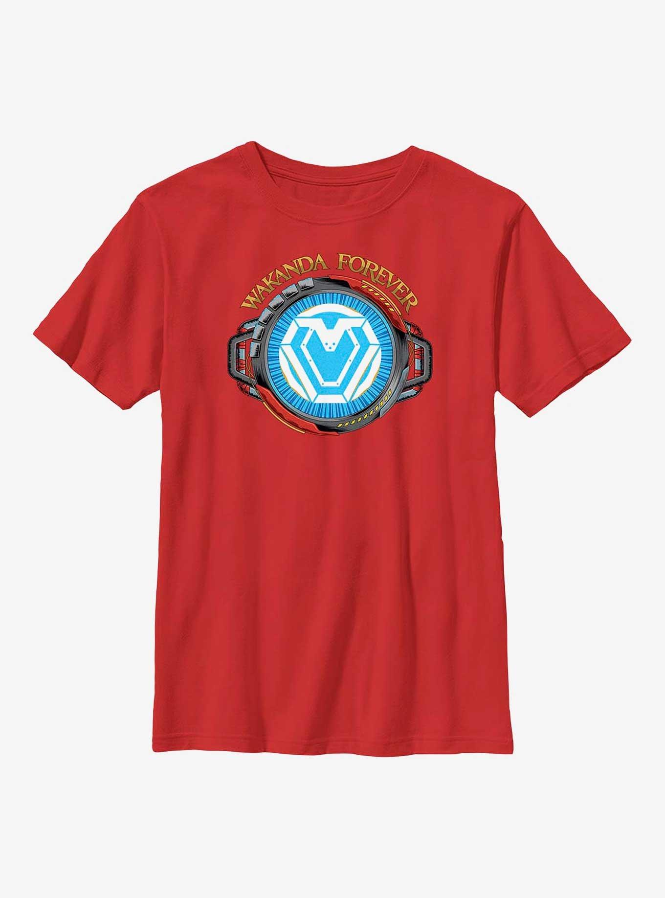 Marvel Black Panther: Wakanda Forever Vibranium Reactor Youth T-Shirt, RED, hi-res view 1