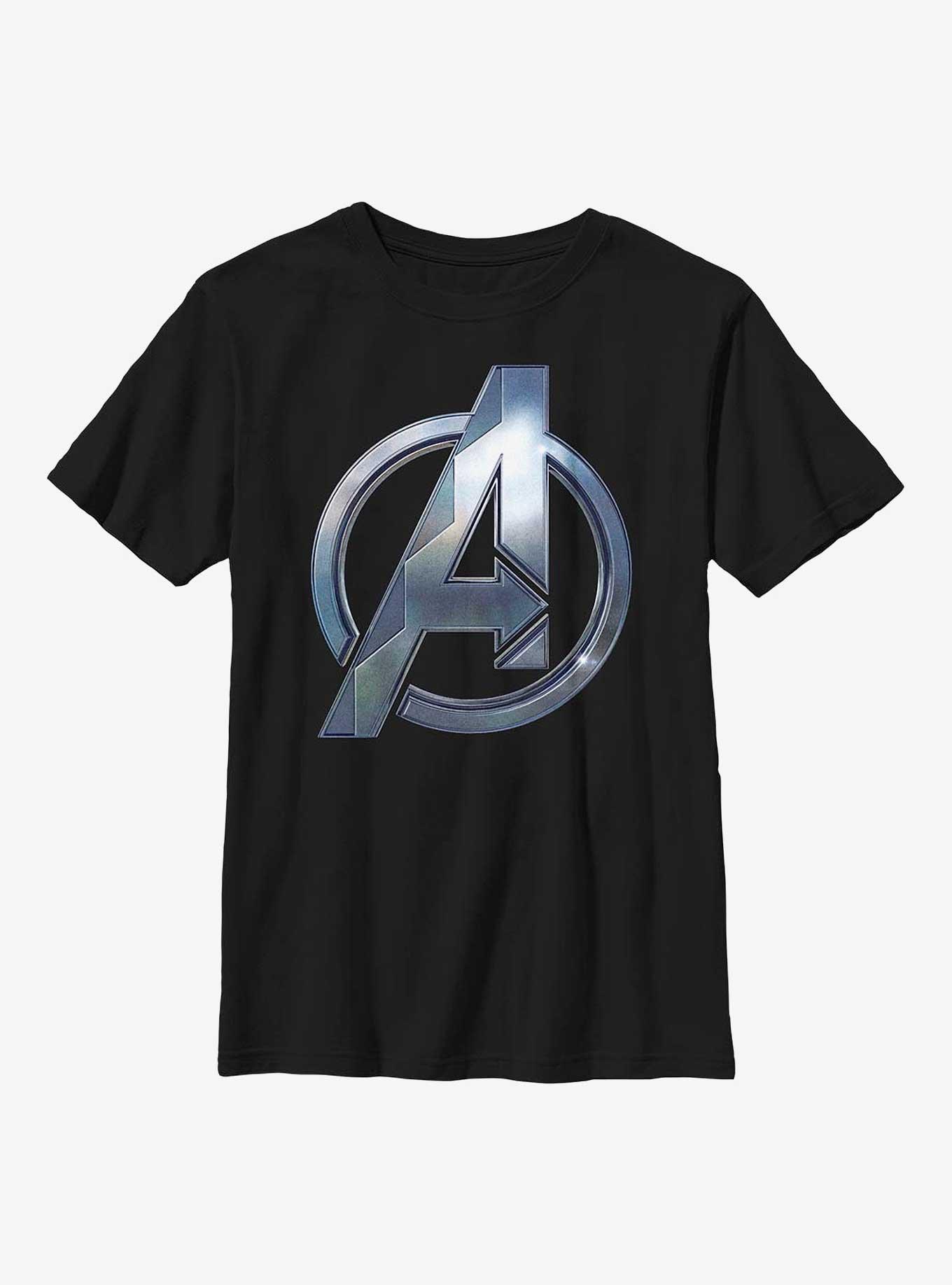 Marvel Black Panther: Wakanda Forever Avengers Symbol Youth T-Shirt, BLACK, hi-res