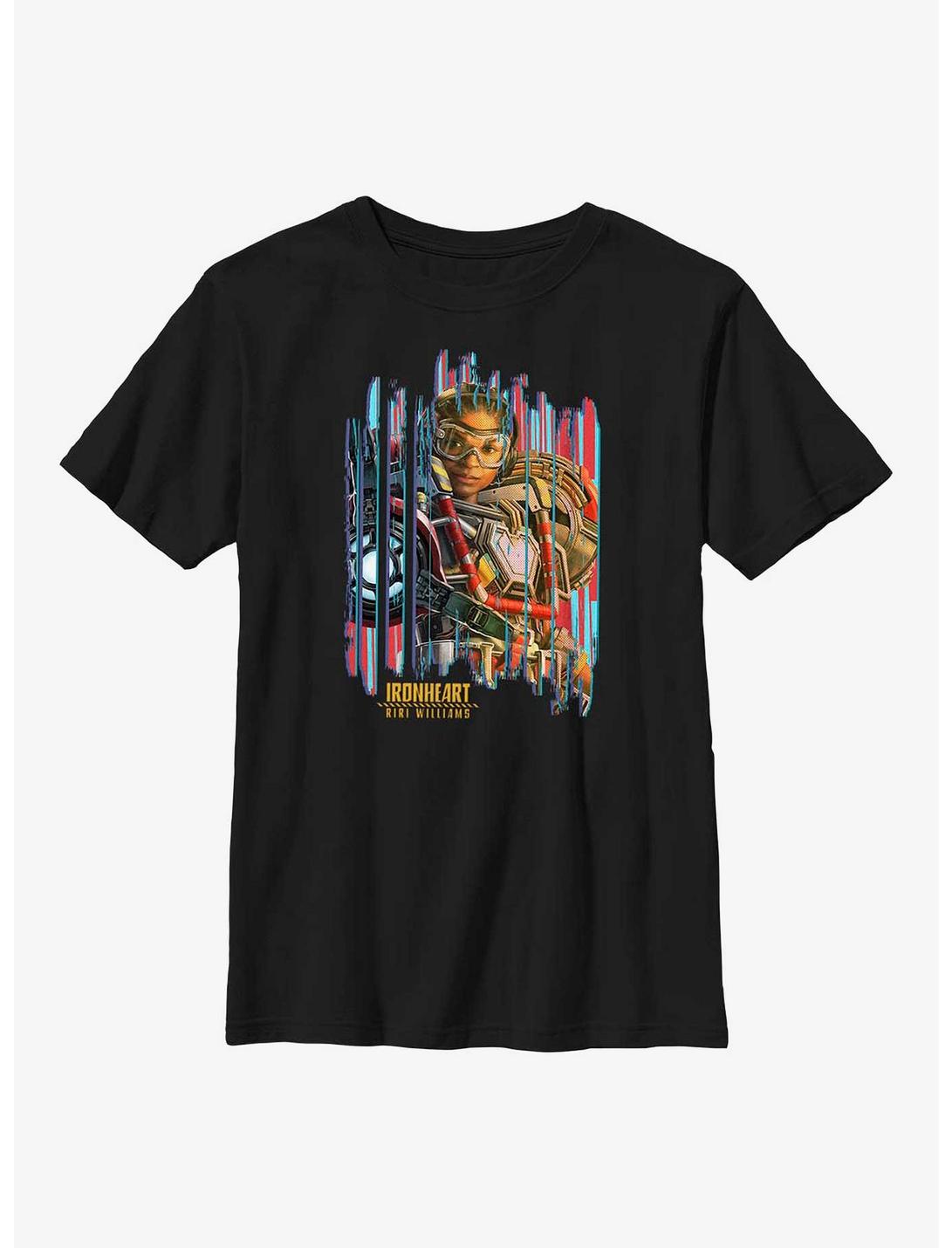 Marvel Black Panther: Wakanda Forever Ironheart Poster Look Youth T-Shirt, BLACK, hi-res