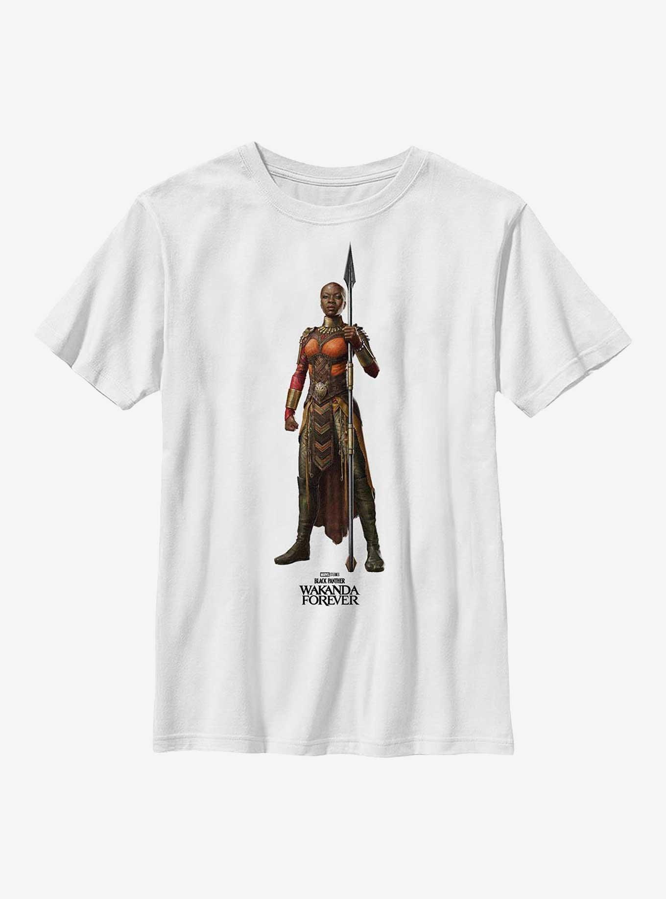 Marvel Black Panther: Wakanda Forever Okoye Simple Youth T-Shirt, WHITE, hi-res