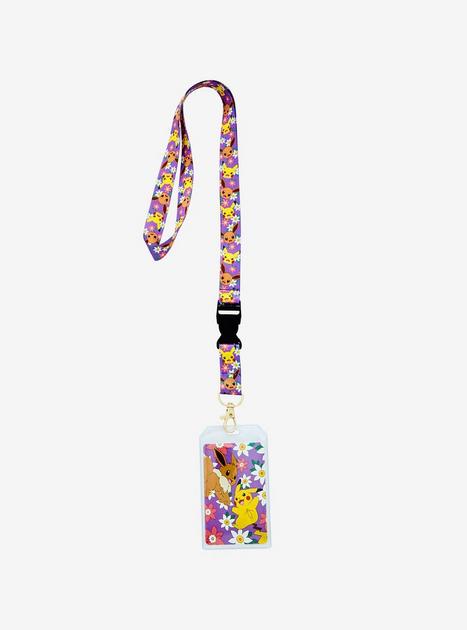 Loungefly Pokemon Pikachu & Eevee Floral Lanyard - BoxLunch Exclusive ...