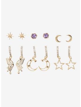 Celestial Butterfly Bedazzled Earring Set, , hi-res