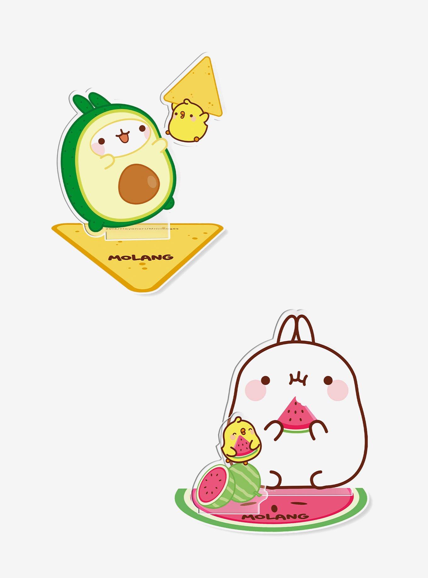 Molang Watermelon and Avocado Acryl Figure Bundle, , hi-res