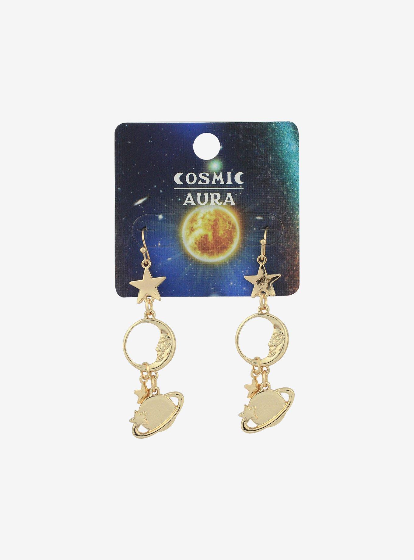 Celestial Planet Drop Earrings, , hi-res
