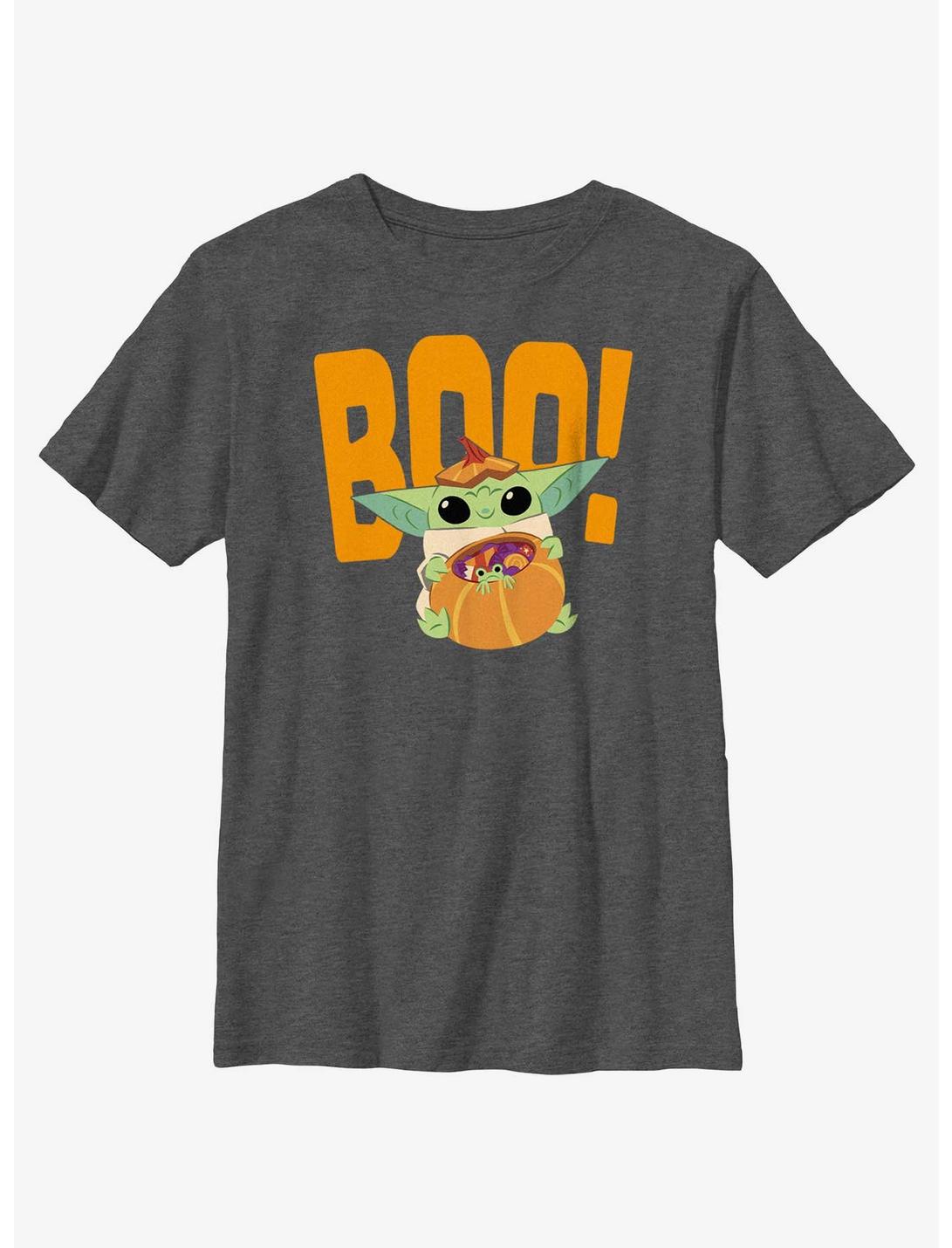Star Wars The Mandalorian The Child Boo Youth T-Shirt, CHAR HTR, hi-res