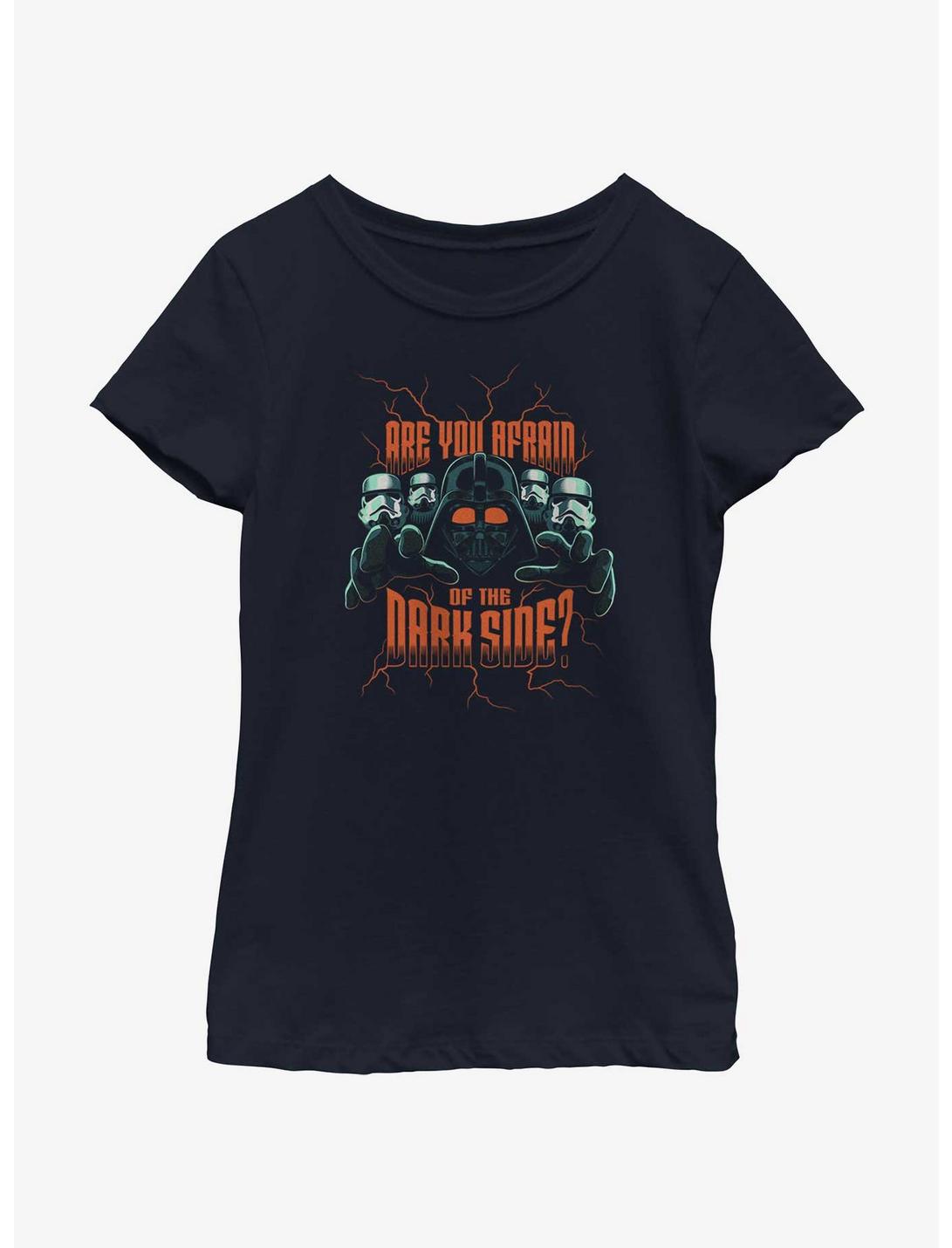 Star Wars Are You Afraid Of The Dark Side Youth Girls T-Shirt, NAVY, hi-res