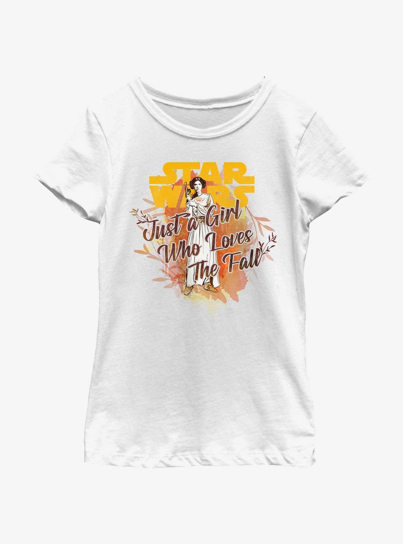 Star Wars Fall Leia Youth Girls T-Shirt, WHITE, hi-res