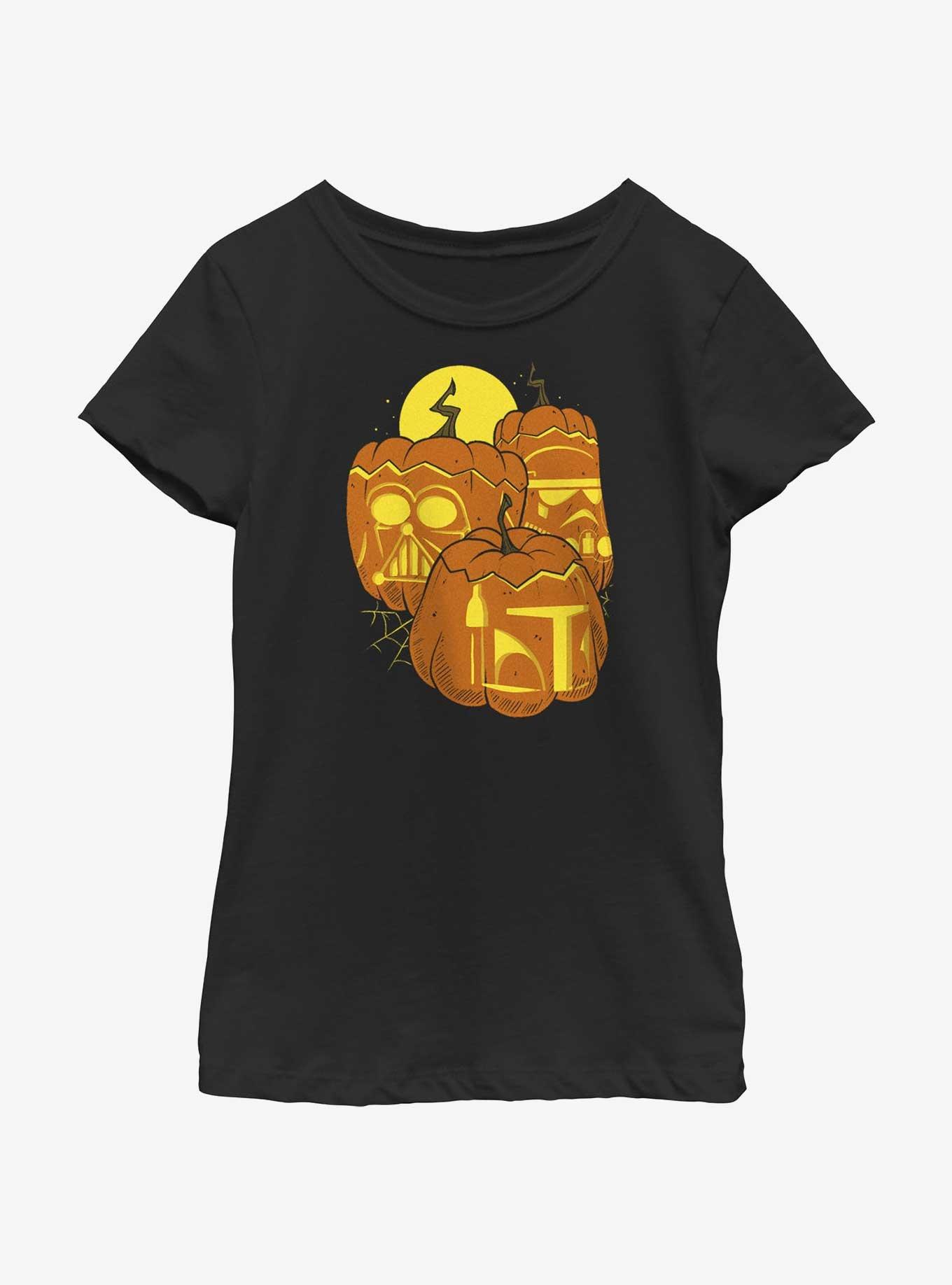 Star Wars Pumpkin Wars Youth Girls T-Shirt, BLACK, hi-res