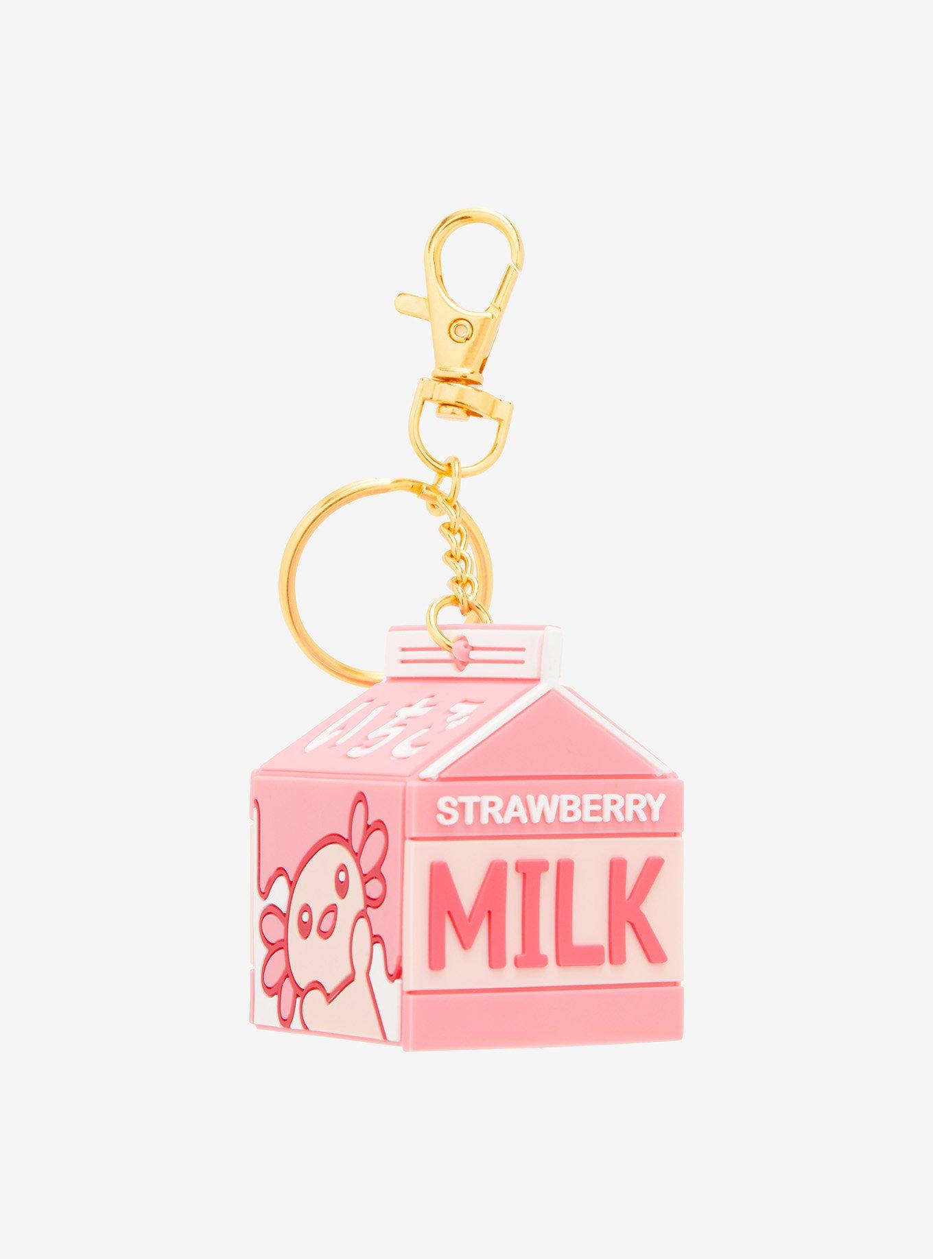 Axolotl Strawberry Milk Carton Keychain - BoxLunch Exclusive, , hi-res