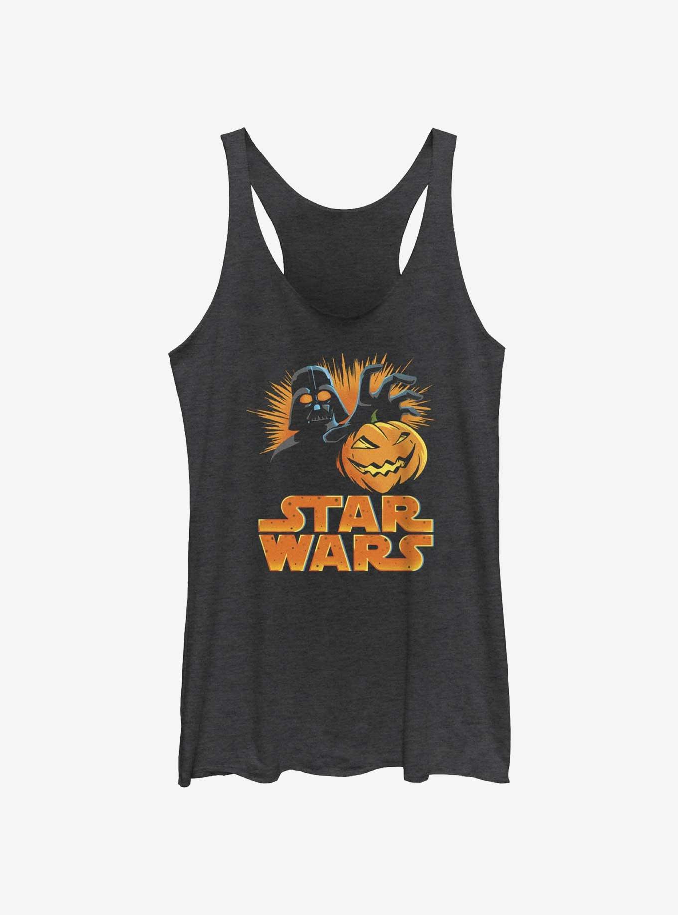 Star Wars Darth Vader Pumpkin Womens Tank Top, BLK HTR, hi-res