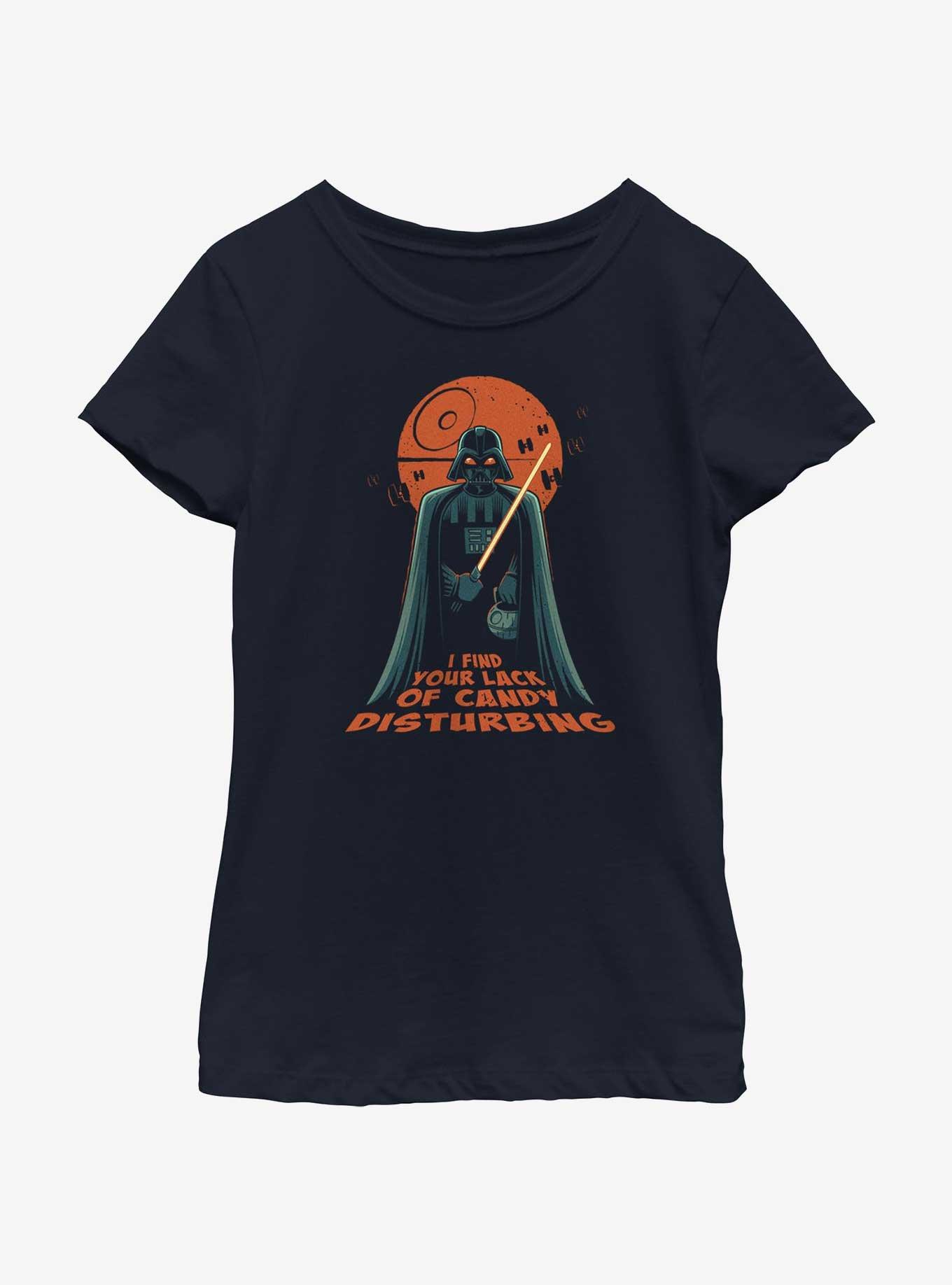 Star Wars Disturbing Lack Of Candy Youth Girls T-Shirt, NAVY, hi-res