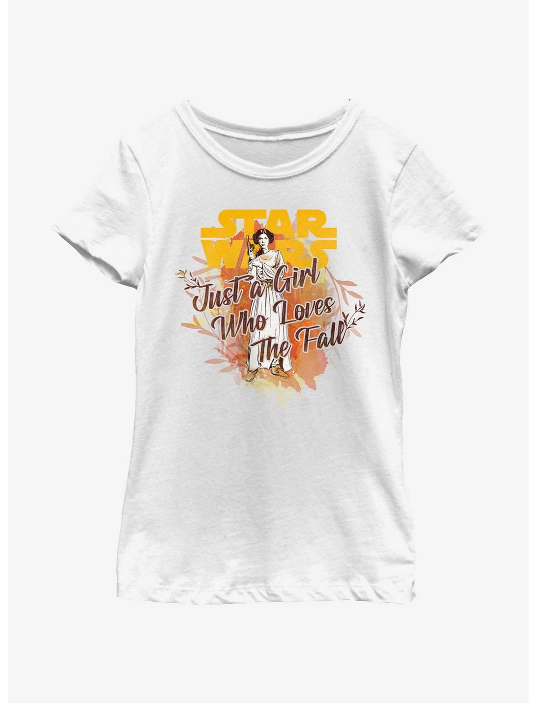 Star Wars Fall Leia Youth Girls T-Shirt, WHITE, hi-res