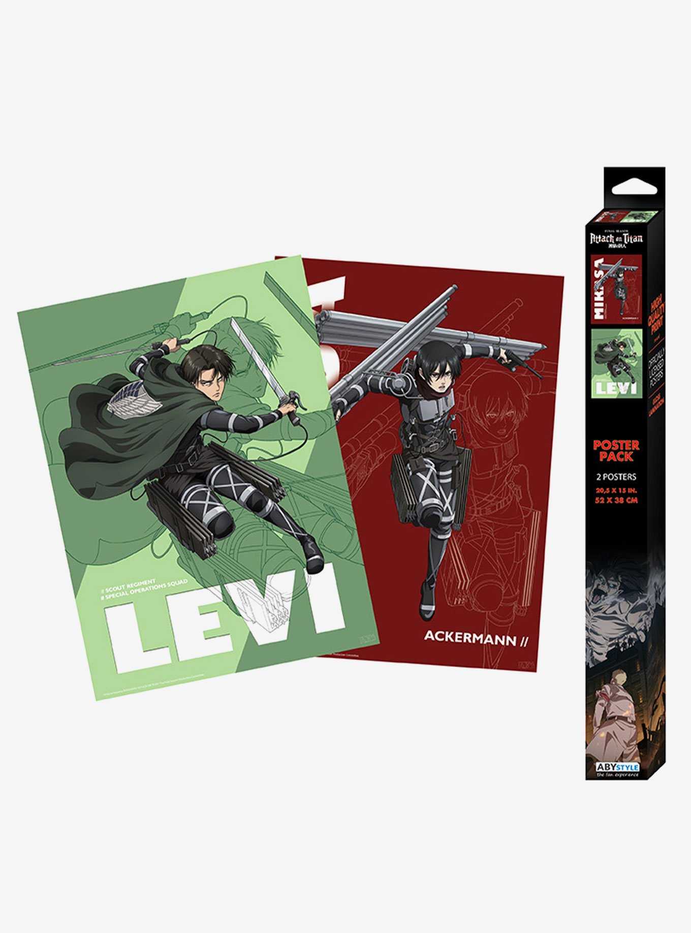 Attack On Titan Mikasa and Levi Boxed Poster Set, , hi-res
