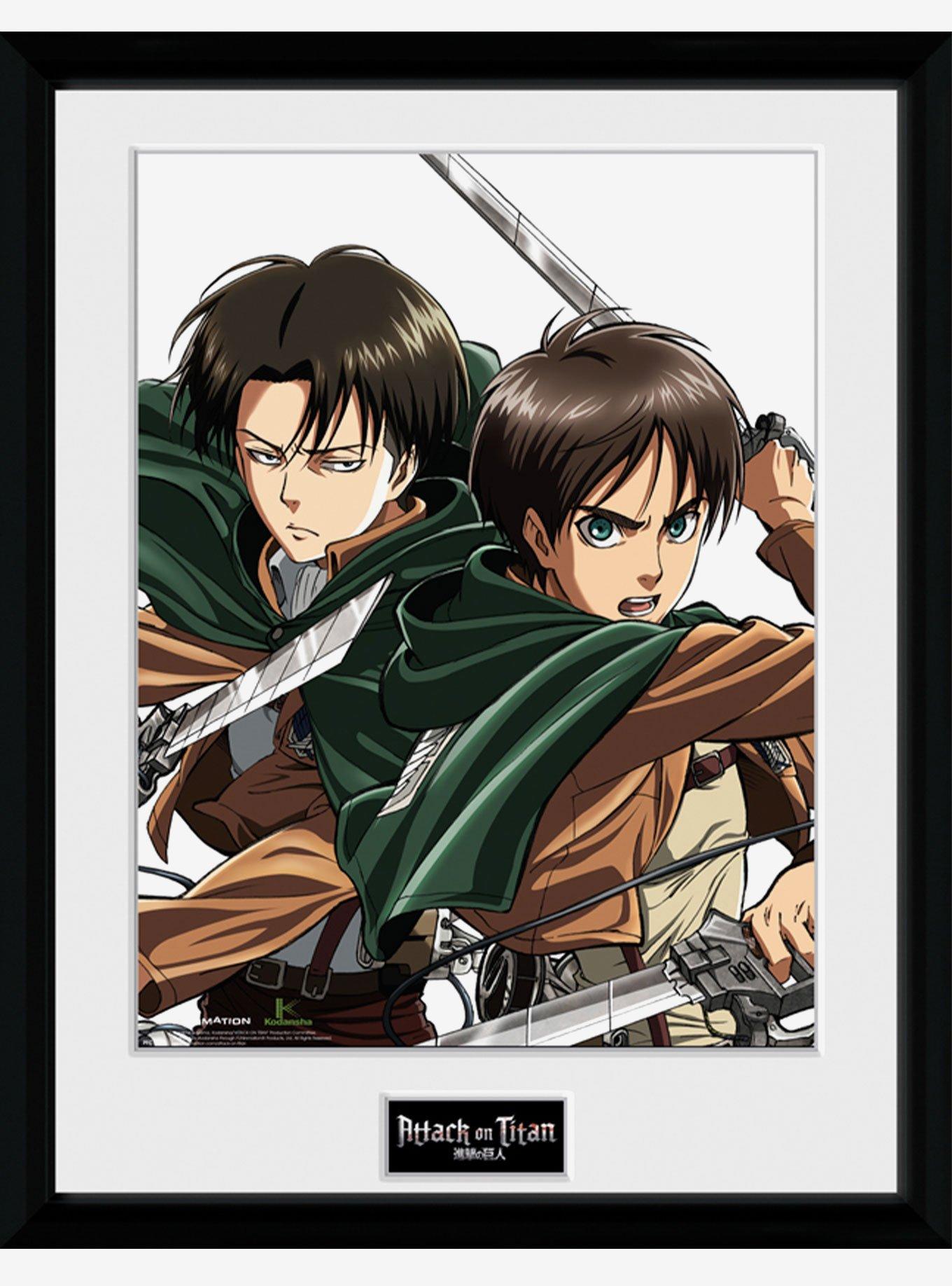 Attack On Titan Eren and Levi Framed Poster, , hi-res