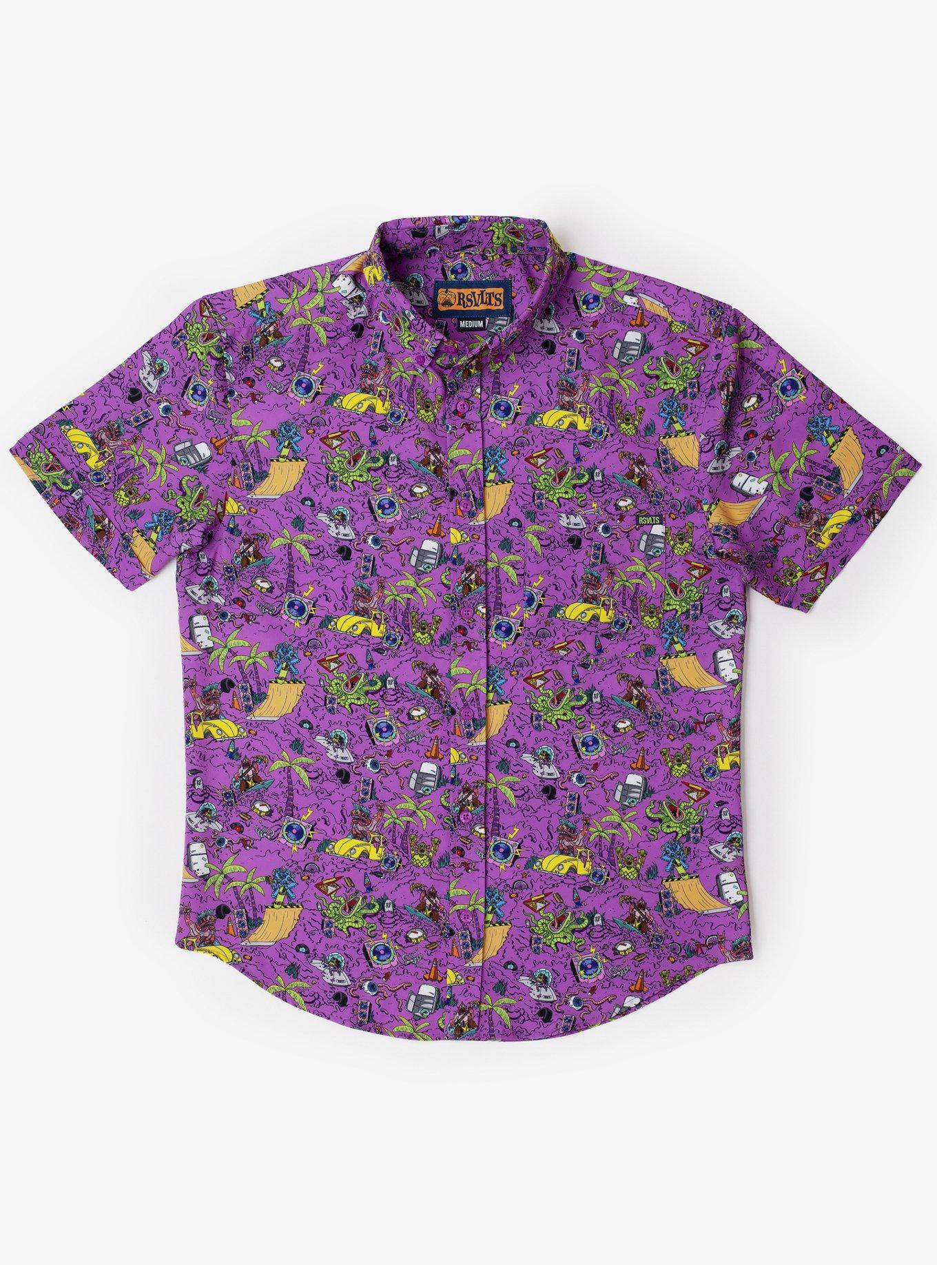 RSVLTS Halloween Exclusive"Lords Of Slimetown" Kunuflex Short Sleeve Shirt, PINK, hi-res