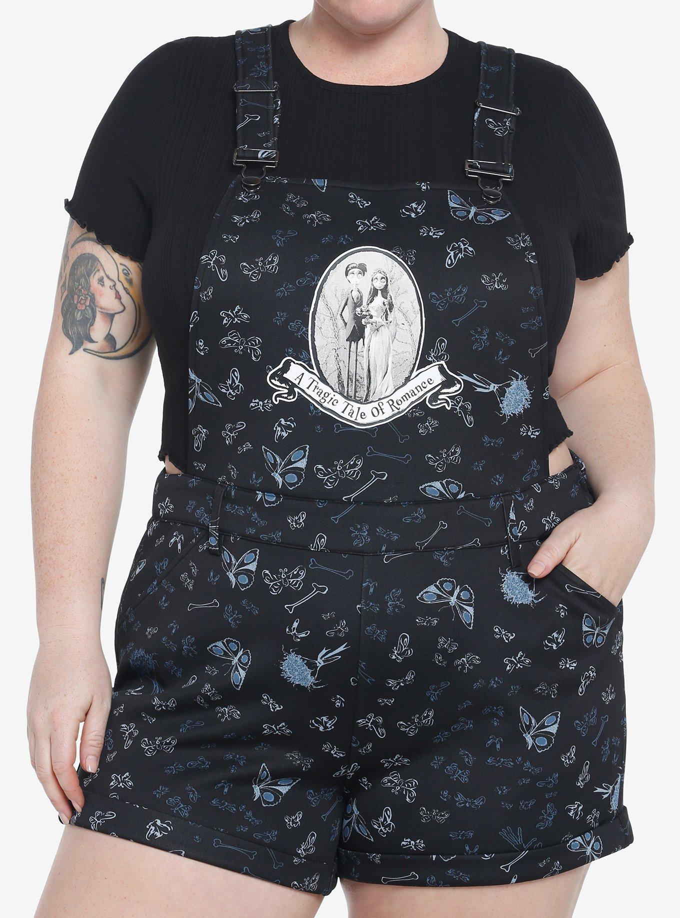 Corpse Bride Soft Shortalls Plus Size, MULTI, hi-res