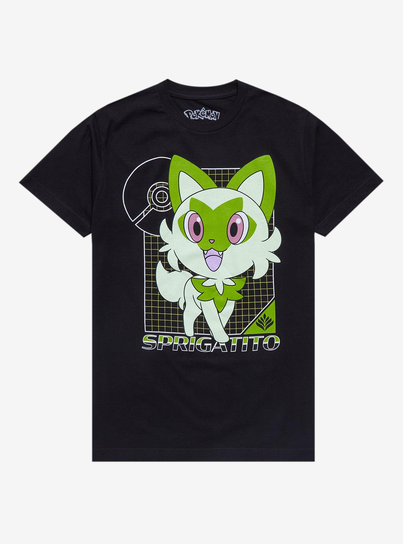 Pok&eacute;mon Sprigatito Pok&eacute; Dex T-Shirt - BoxLunch Exclusive , , hi-res