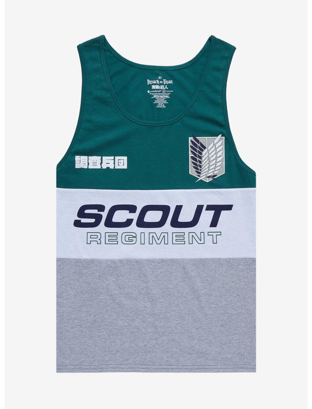 Attack on Titan Scout Regiment Panel Tank Top - BoxLunch Exclusive, DARK GREEN, hi-res