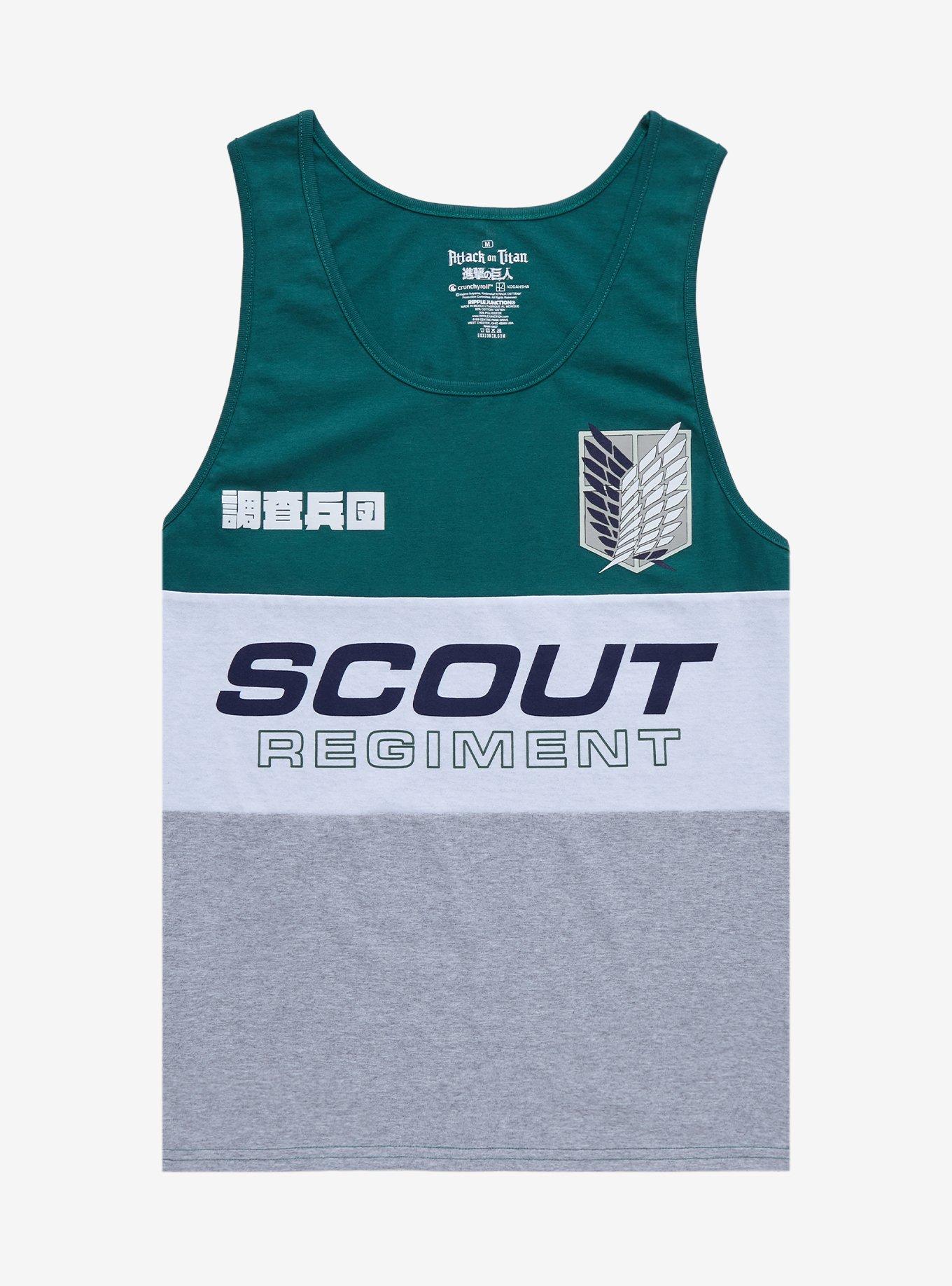 Attack on Titan Scout Regiment Panel Tank Top - BoxLunch Exclusive, DARK GREEN, hi-res