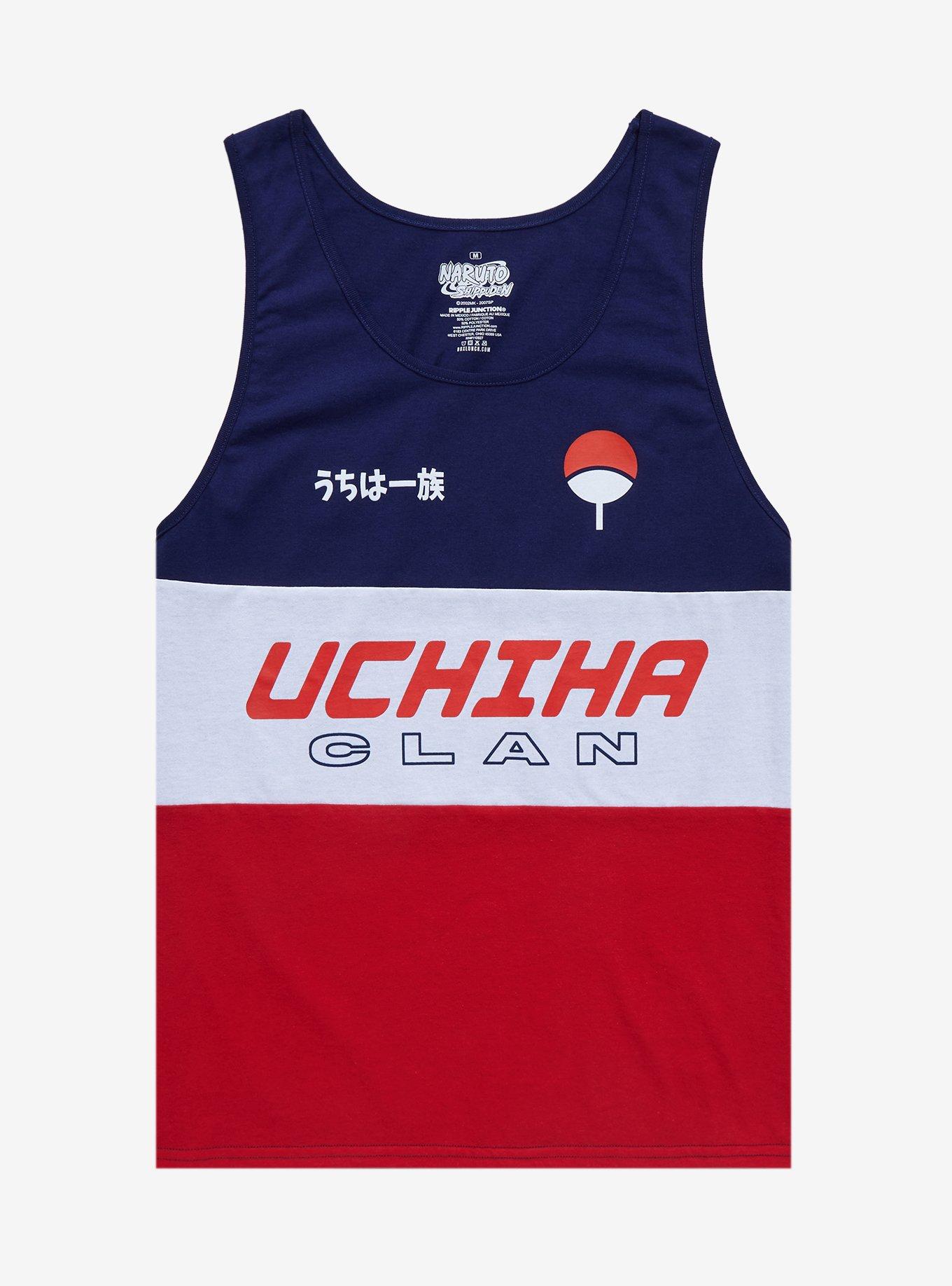 Naruto Shippuden Uchiha Clan Panel Tank Top - BoxLunch Exclusive, NAVY, hi-res