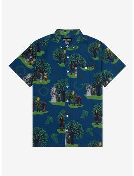 Plus Size The Lord of the Rings Character Portraits Allover Print Woven-Button Up - BoxLunch Exclusive, , hi-res