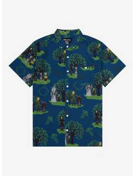 The Lord of the Rings Character Portraits Allover Print Woven-Button Up - BoxLunch Exclusive, , hi-res