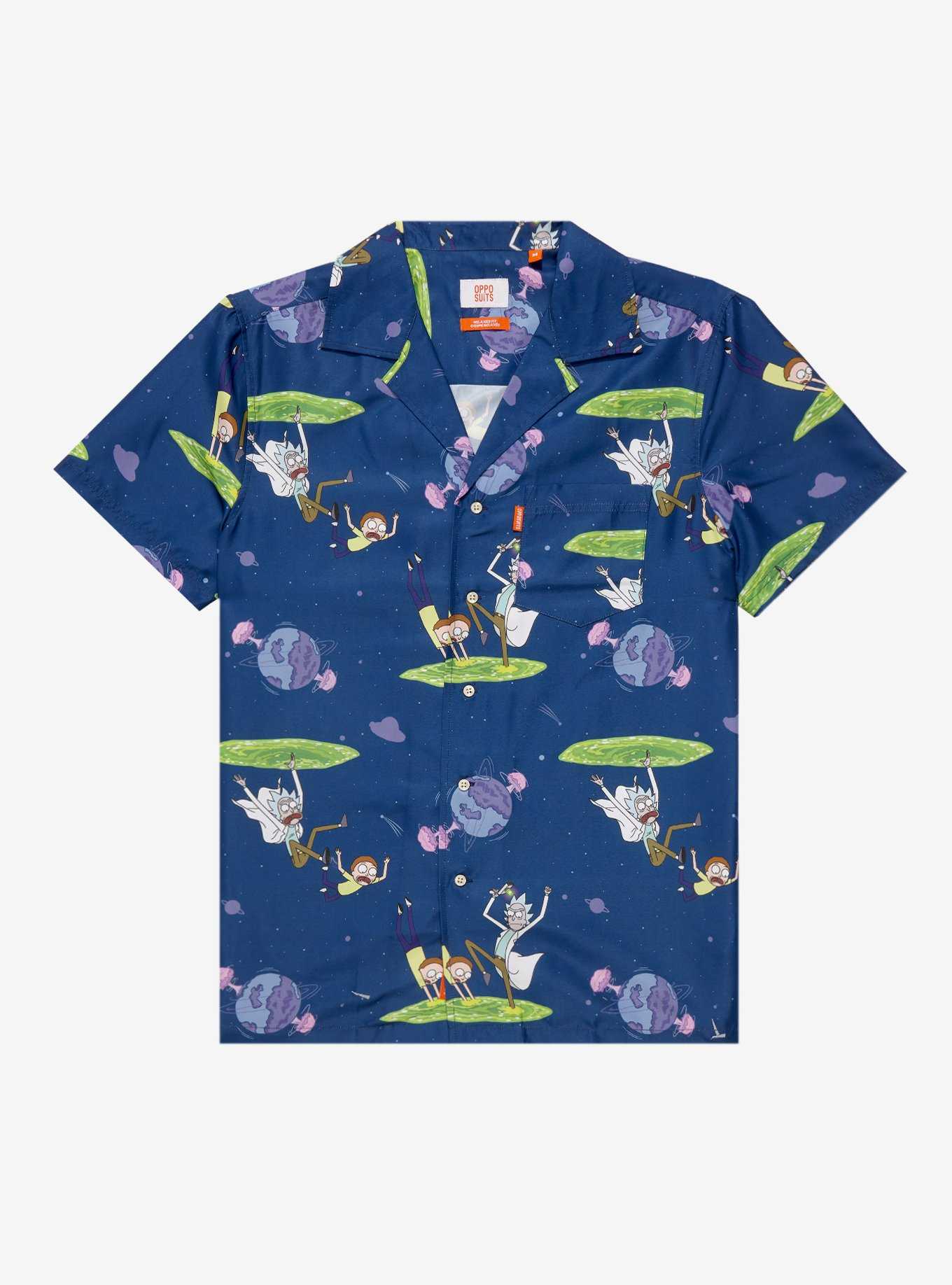 OppoSuits Rick & Morty Portal Allover Print Button-Up - BoxLunch Exclusive, , hi-res