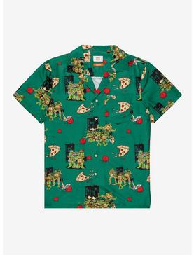 OppoSuits Teenage Mutant Ninja Turtles Pizza Allover Print Woven Button-Up - BoxLunch Exclusive, , hi-res