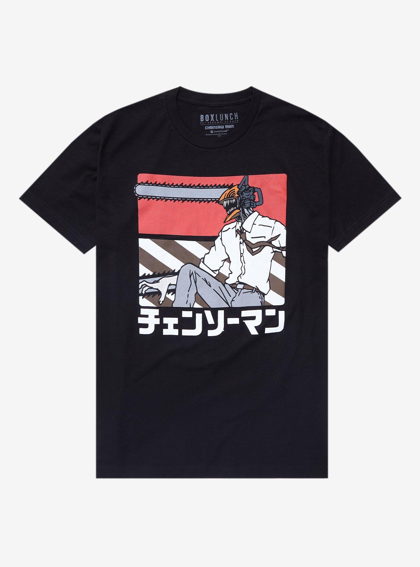 Chainsaw Man Denji Katakana T-Shirt - BoxLunch Exclusive, BLACK, hi-res