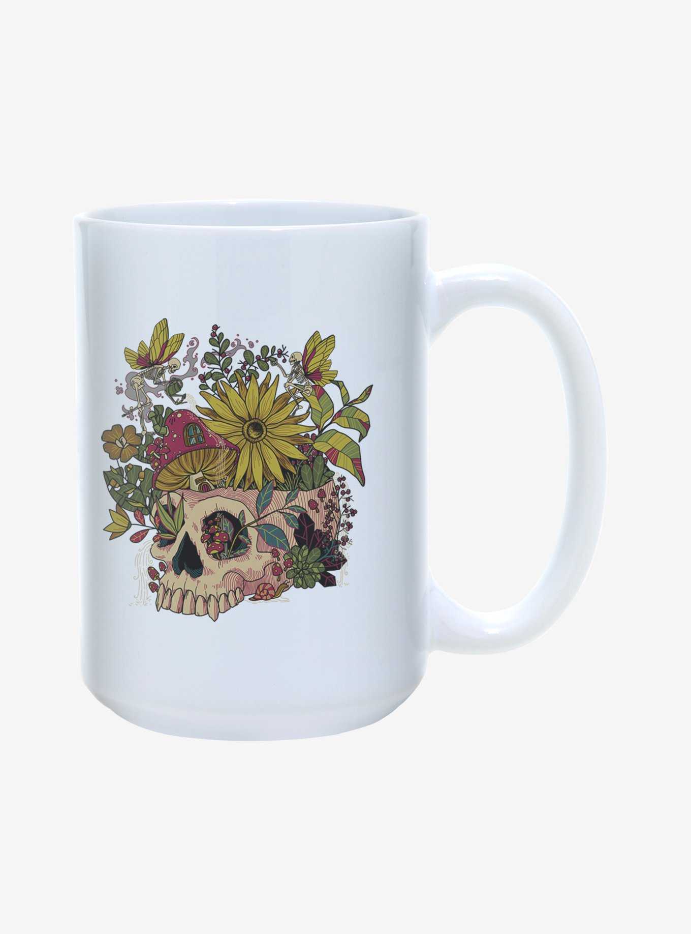 Skull Flowers Mug 15oz, , hi-res