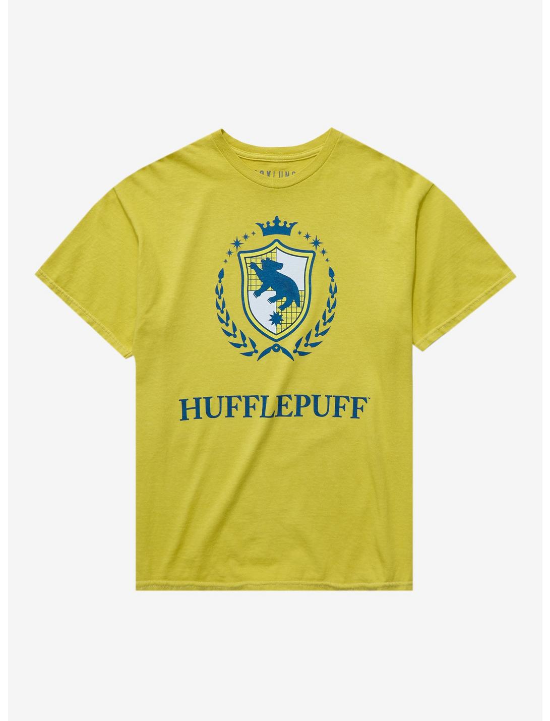 Harry Potter Hufflepuff Tonal Crest T-Shirt - BoxLunch Exclusive, BRIGHT YELLOW, hi-res