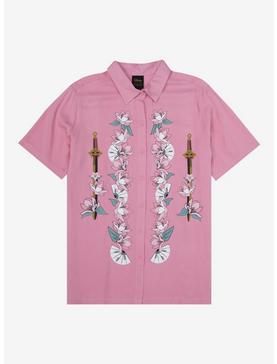 Disney Mulan Traditional Portrait Woven Women’s Button-Up - BoxLunch Exclusive, , hi-res
