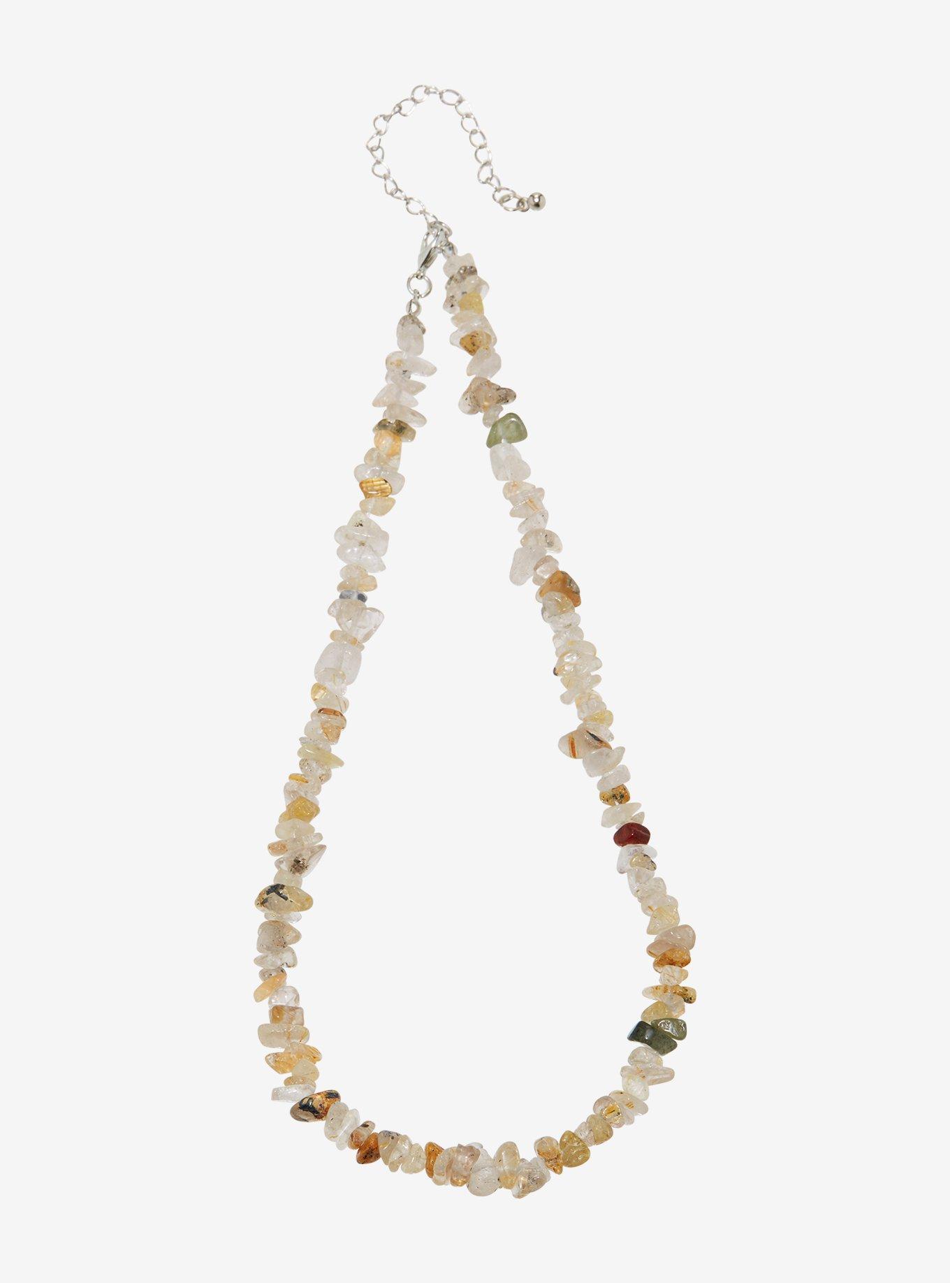 Brown Stone Rock Crystal Necklace | Hot Topic