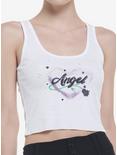 Angel Airbrush Style Ribbed Girls Tank Top, WHITE, hi-res