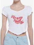 Butterflies & Jewels Girls Crop T-Shirt, WHITE, hi-res