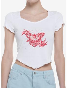 Butterflies & Jewels Girls Crop T-Shirt, , hi-res