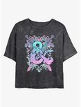 Dungeons & Dragons Pastel Ampersand Mineral Wash Womens Crop T-Shirt, BLACK, hi-res