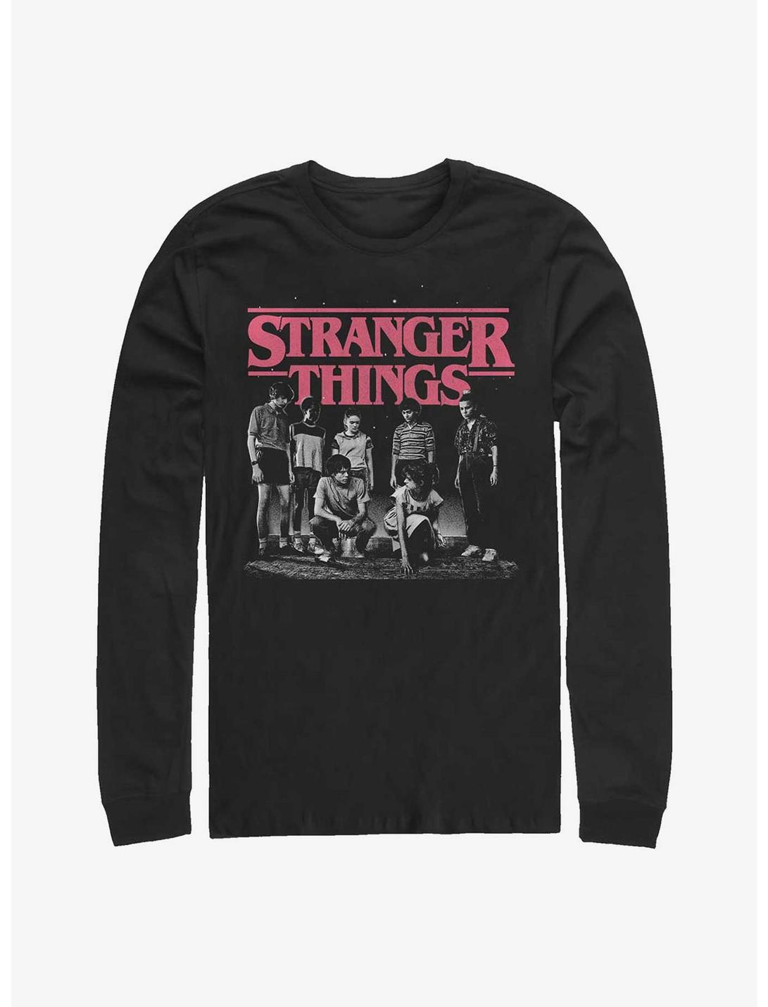 Stranger Things Stranger Monochromatic Group Long-Sleeve T-Shirt, BLACK, hi-res