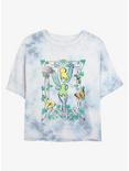 Disney Tinker Bell Sketch Tie-Dye Womens Crop T-Shirt, WHITEBLUE, hi-res