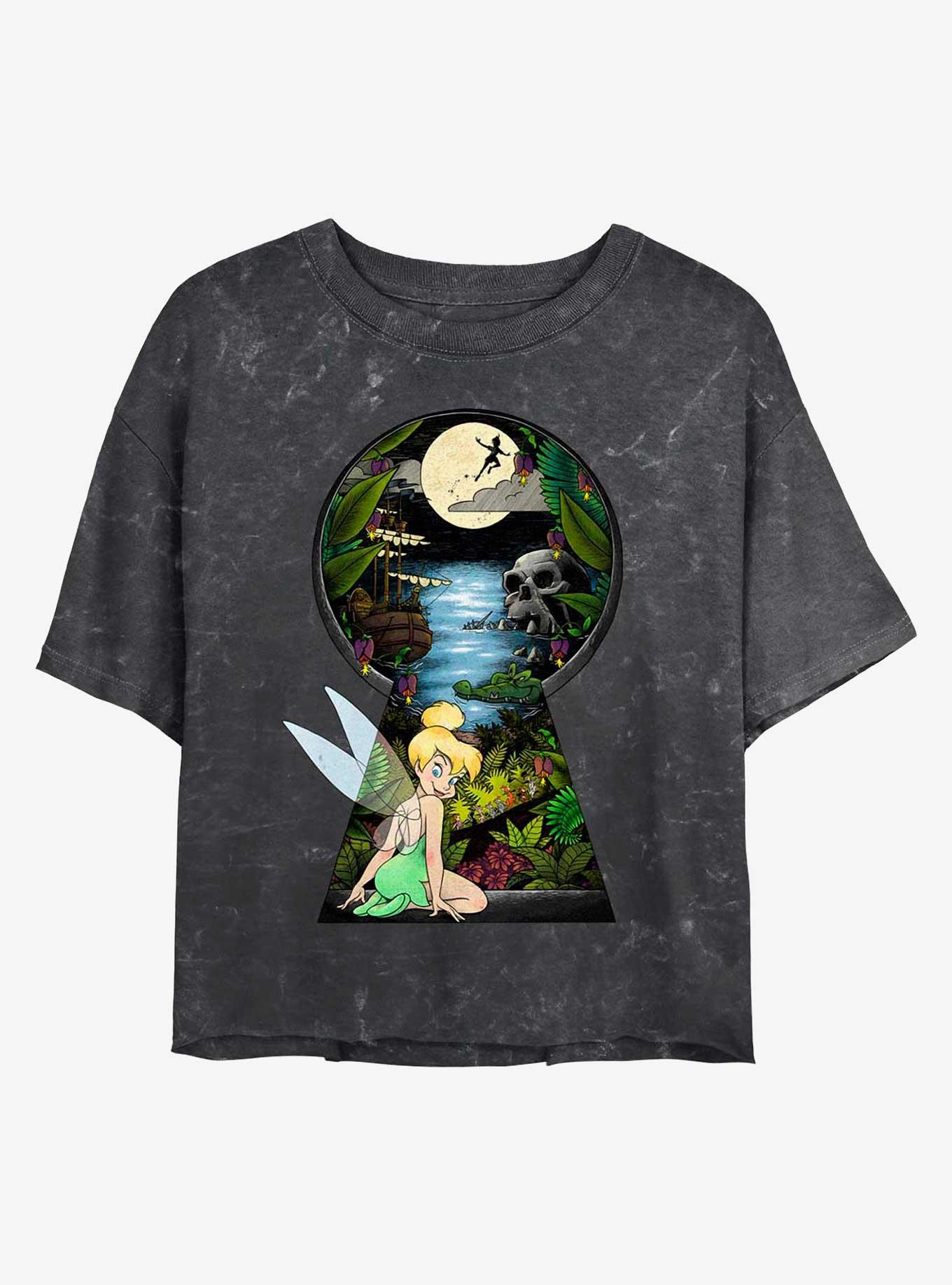 Disney Tinker Bell Keyhole Mineral Wash Womens Crop T-Shirt, , hi-res