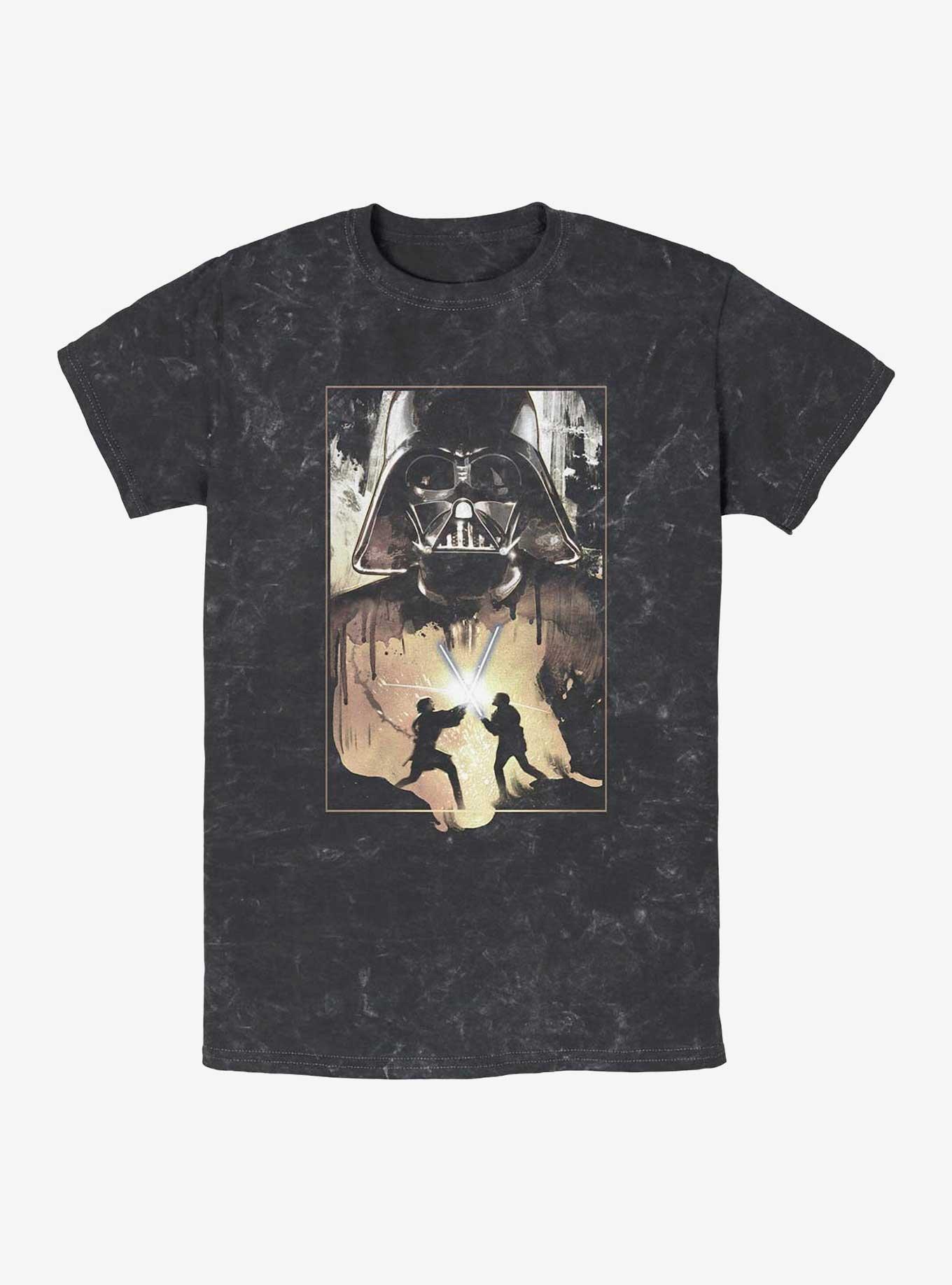 Star Wars Obi-Wan Kenobi Raw Battle Mineral Wash T-Shirt, BLACK, hi-res view 1