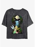 Disney Tinker Bell Keyhole Mineral Wash Womens Crop T-Shirt, BLACK, hi-res
