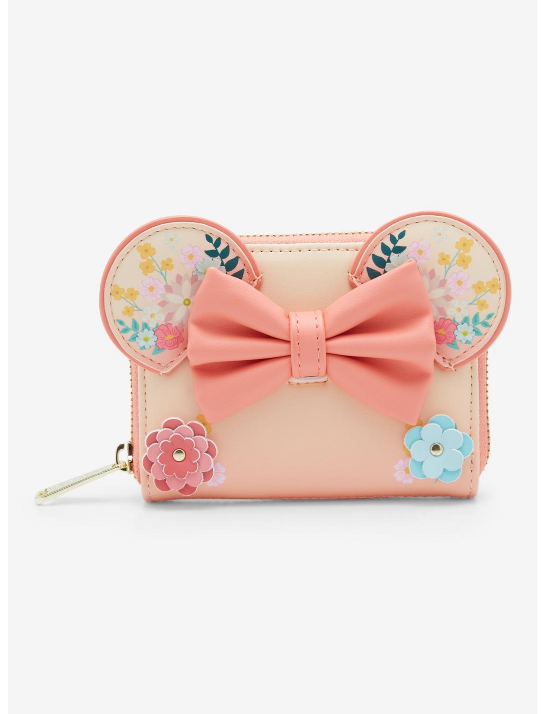 Loungefly Disney Minnie Mouse Floral Ears Small Zip Wallet - BoxLunch  Exclusive