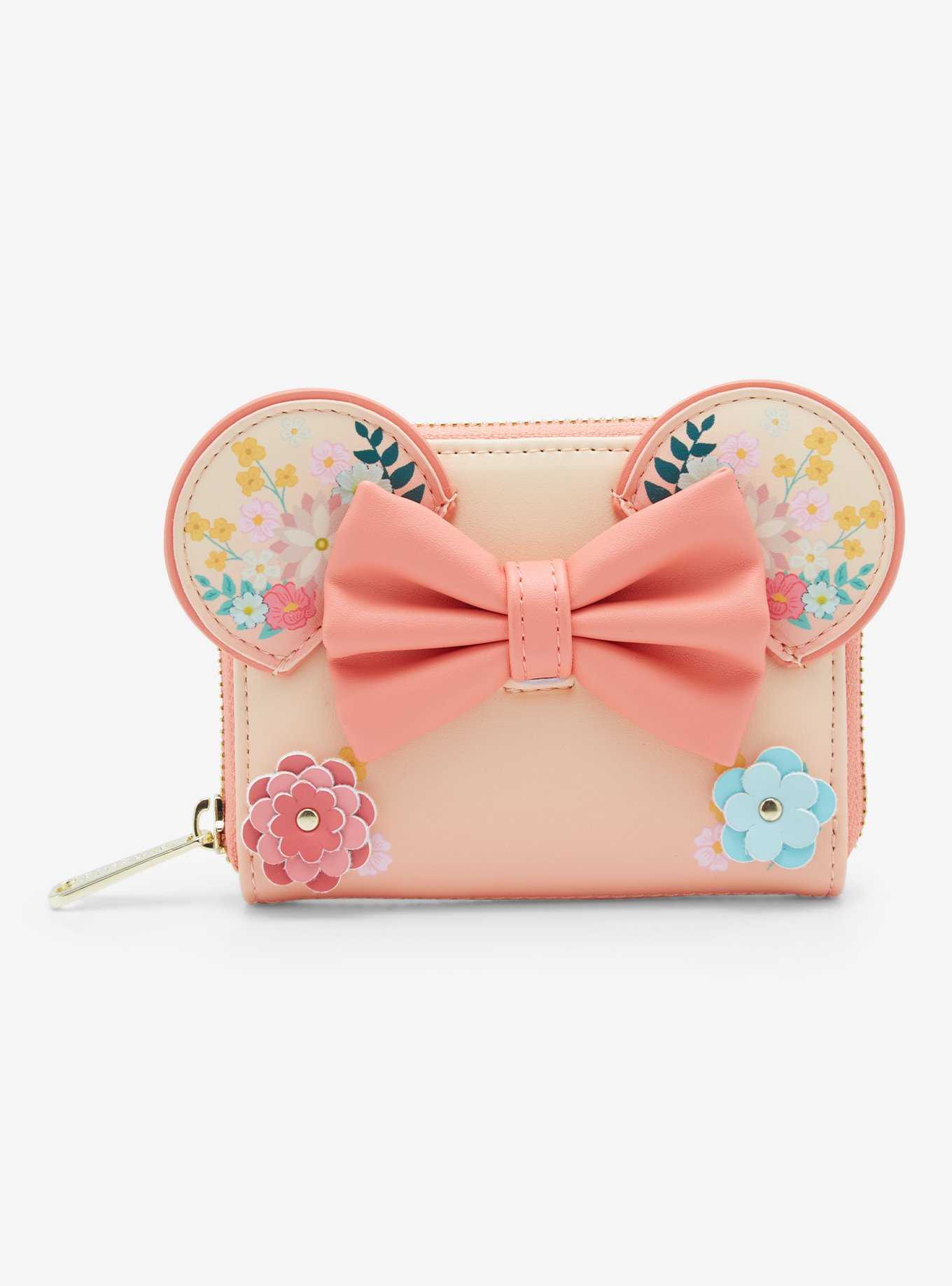 Loungefly Disney Minnie Mouse Floral Ears Small Zip Wallet - BoxLunch Exclusive, , hi-res
