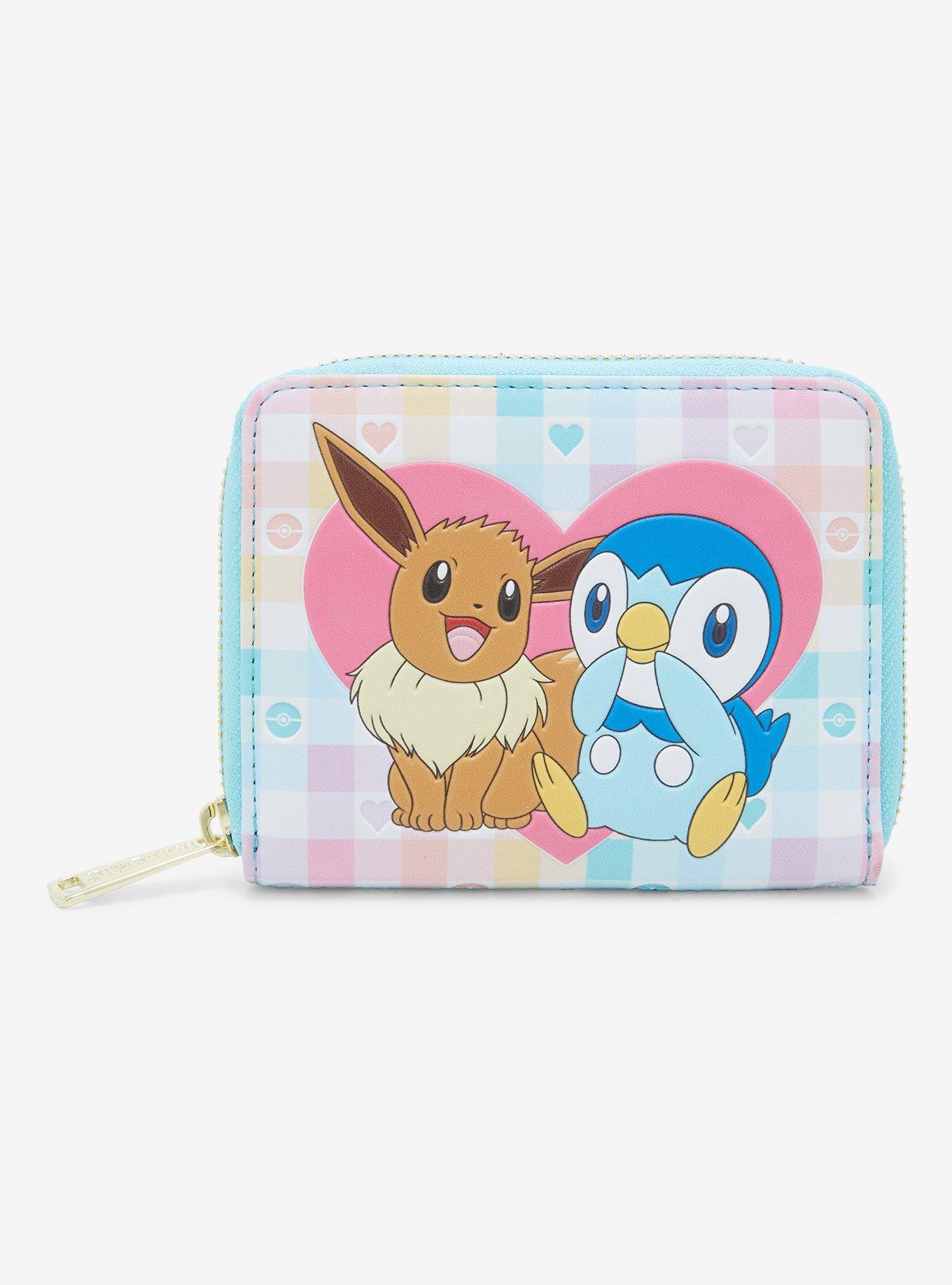 Loungefly Pokémon Eevee & Piplup Small Zip Wallet - BoxLunch